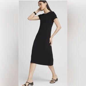 Chico’s Travelers Fit and Flare Tie Back Dress Size 1 (US Size 8/Med)